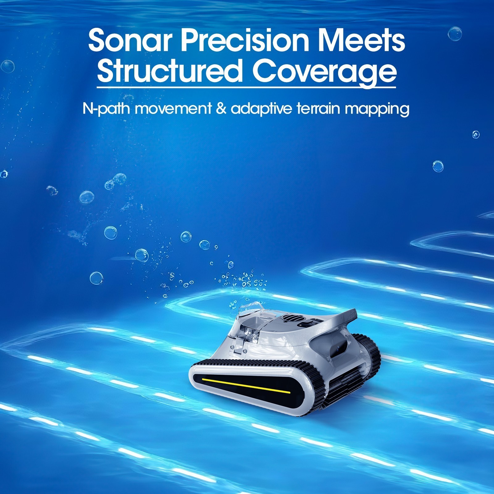 Seauto Cordless Robotic Pool Cleaner Sonar Navigation 3 Modes Automatic Open Box