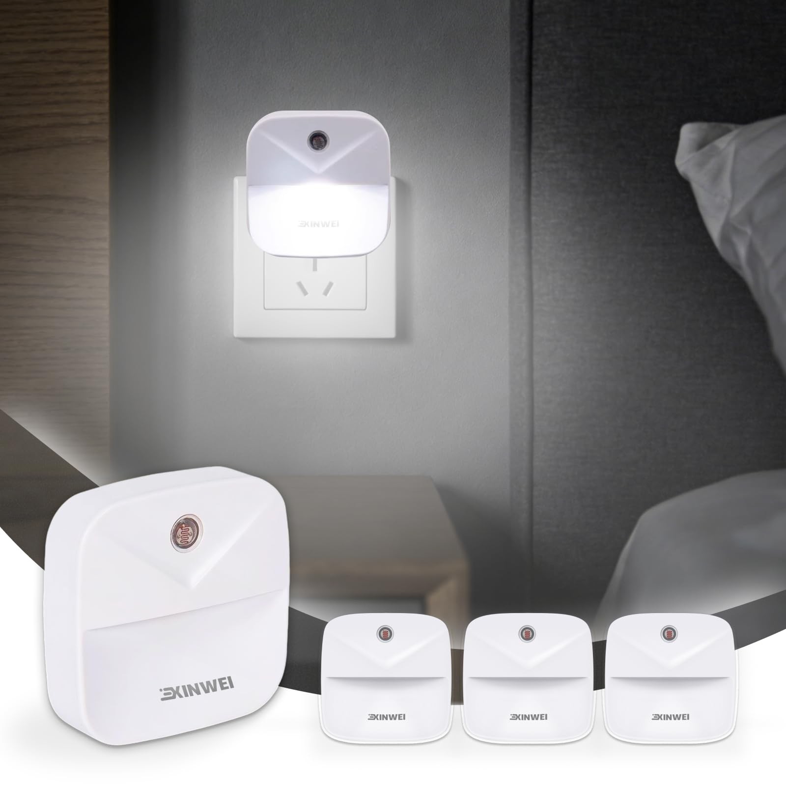 Night Lights Plug into Wall, Automatic LED Night Light with Dusk to Dawn Sens...