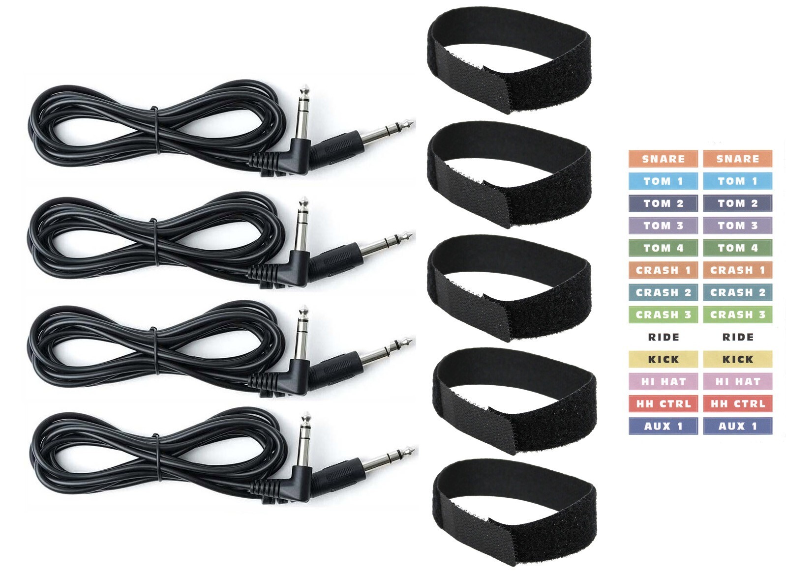 4 Cable Connection Kit for ddrum NIO Percussion Pad Aux Drums / Triggers