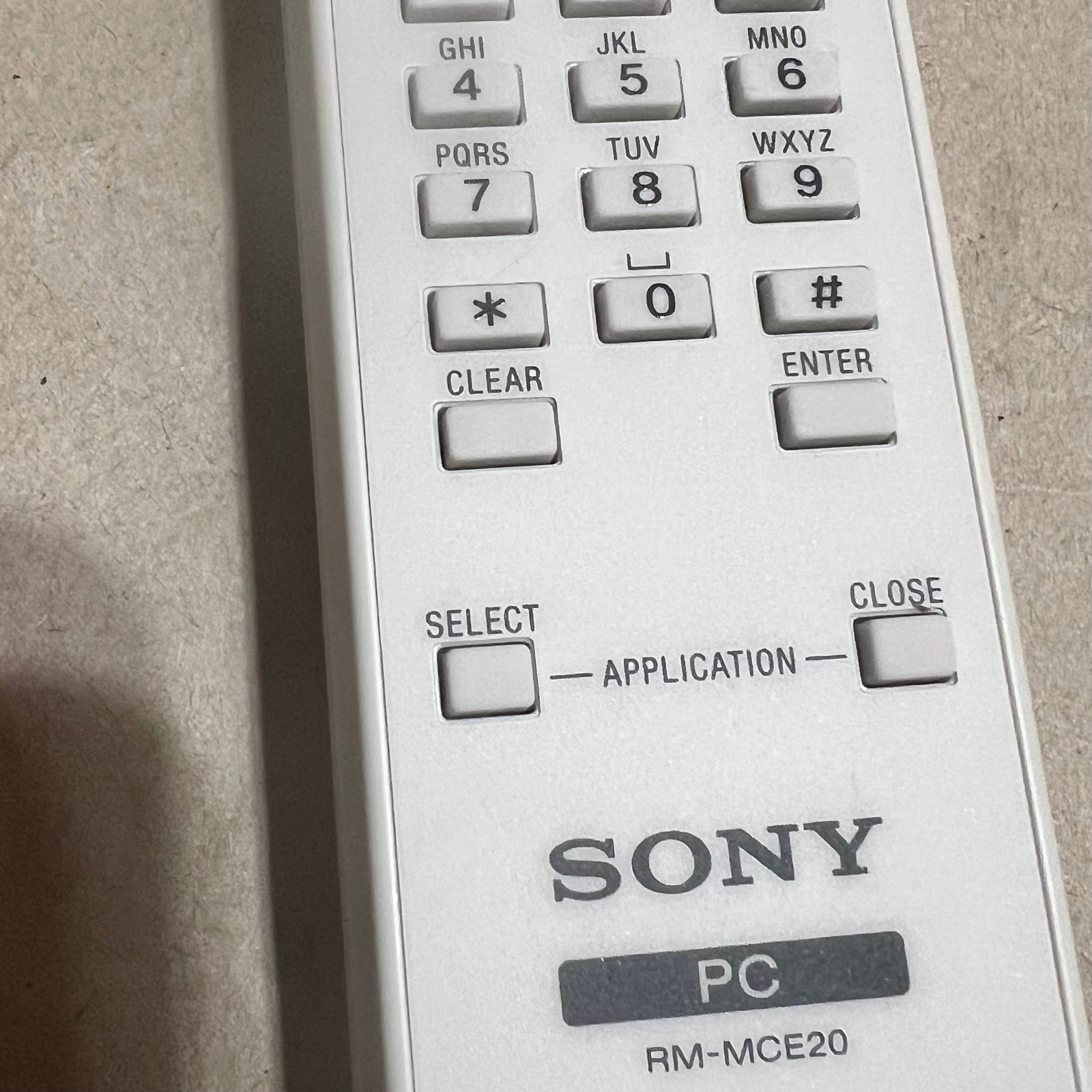 Sony RM-MCE20 PC Remote Control White Media Center Controller