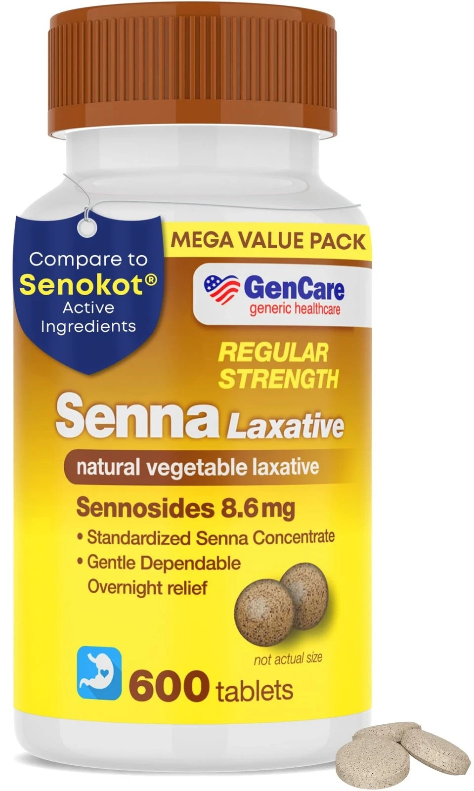Senna Laxative 600 Tablets Senna 8.6mg Tablets with Natural Sennosides - #322