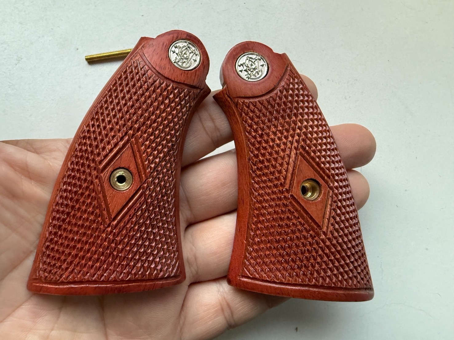 CLASSIC PANEL wood Grip For S&W Hand Ejector 3rd model .32 S&W.33 "SQUARE BUTT"