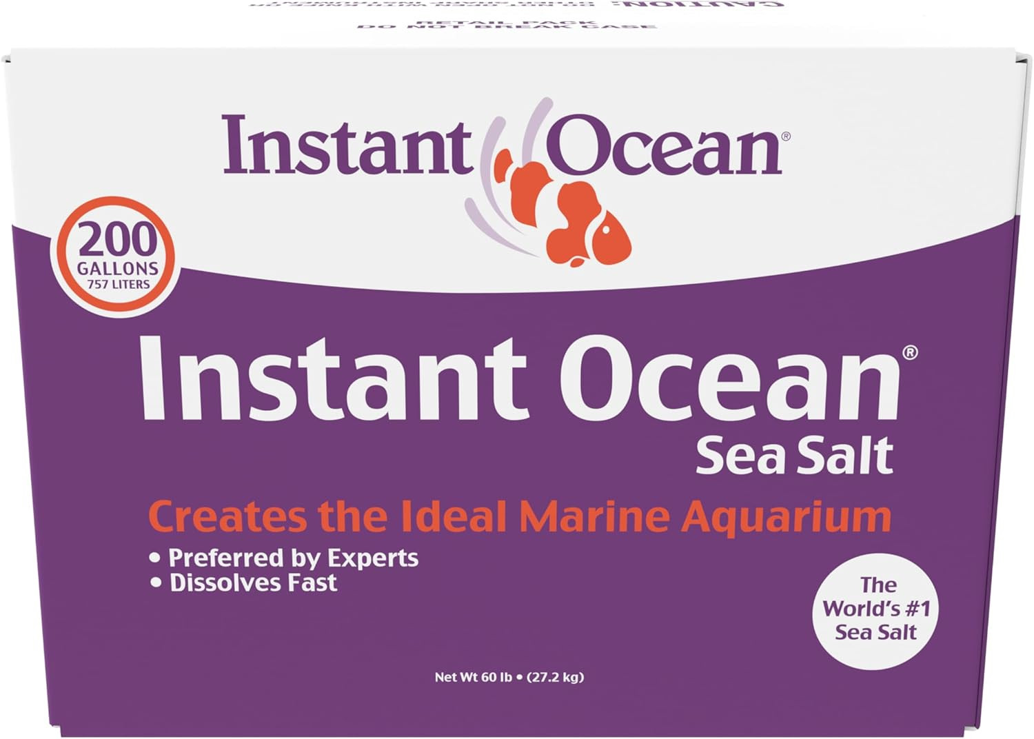 Instant Ocean Sea Salt for Marine Aquariums Nitrate & Phosphate-Free 200-Gallon