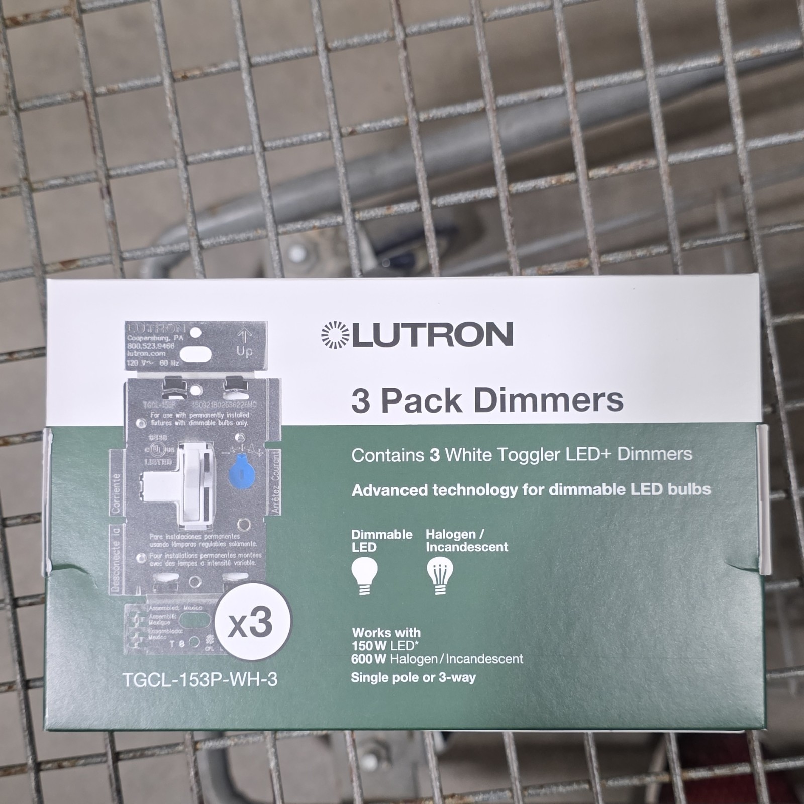Lutron Toggler LED+ Dimmer Switch 3-Pack - White (TGCL-153P-WH-3) 1168/OB