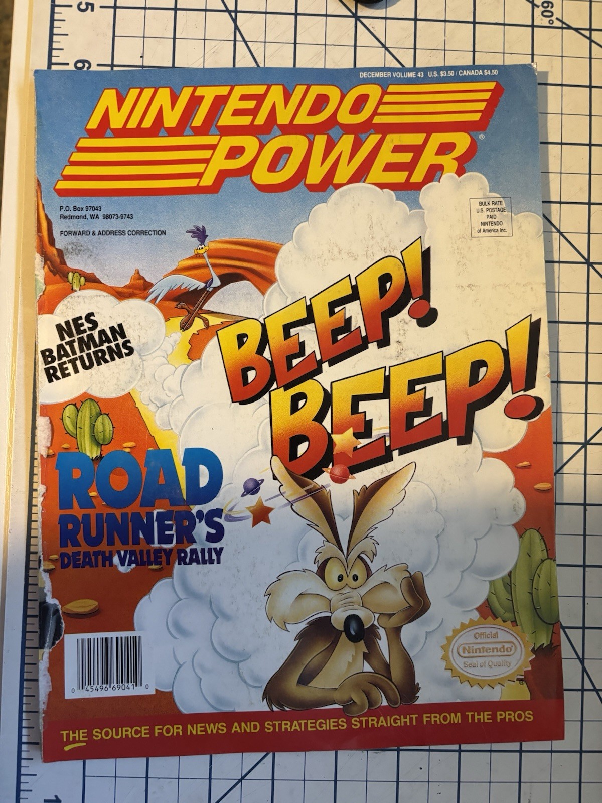 Nintendo Power Magazine Volume 43 Road Runner with Poster With Some Spine Damage
