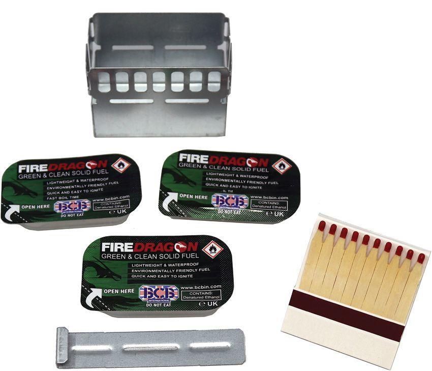 Bushcraft Mini Ration Heating Kit Cooker Fuel Tablets Matches Survival Kit