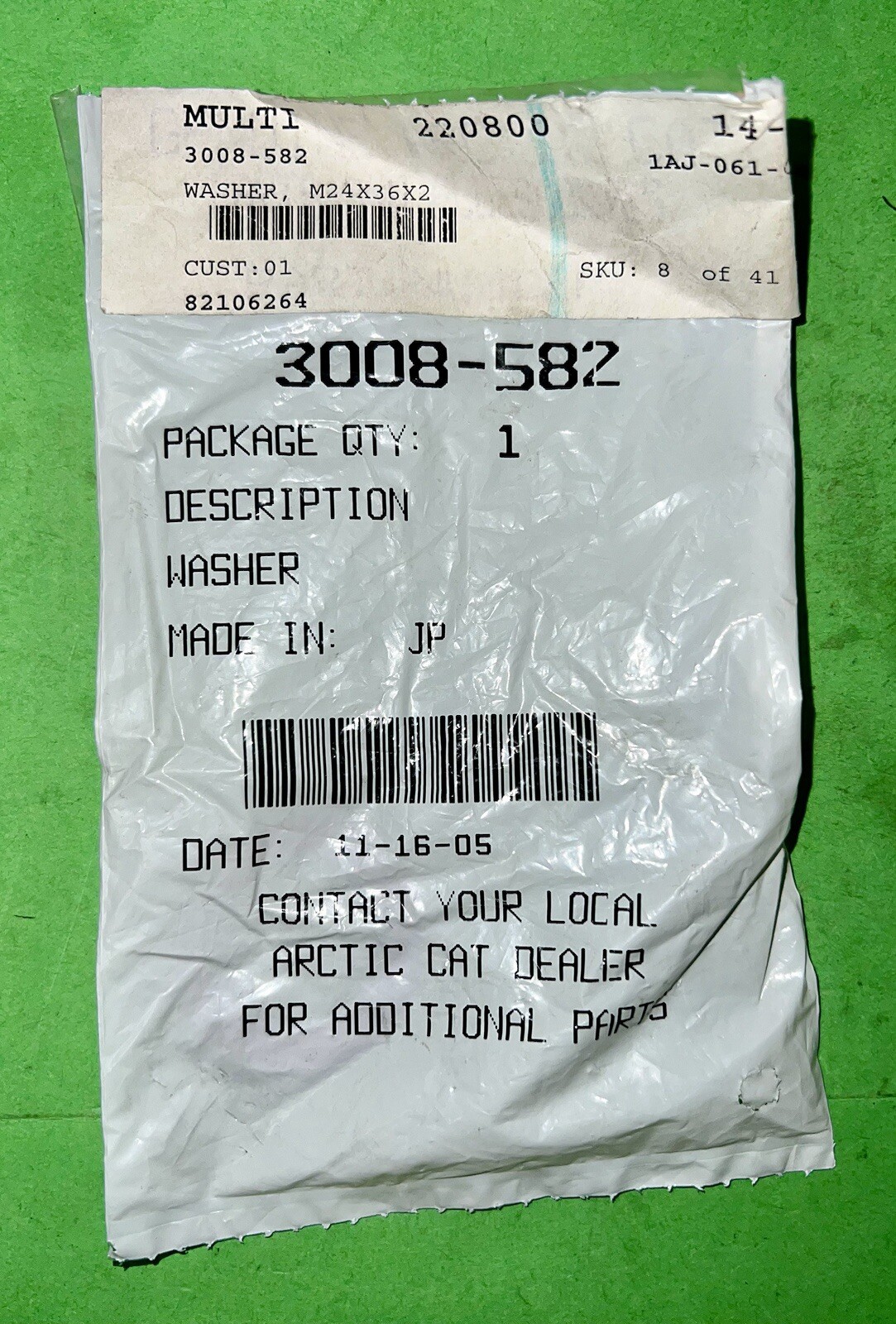 Arctic Cat OEM M24X36X2 washer 3008-582 new