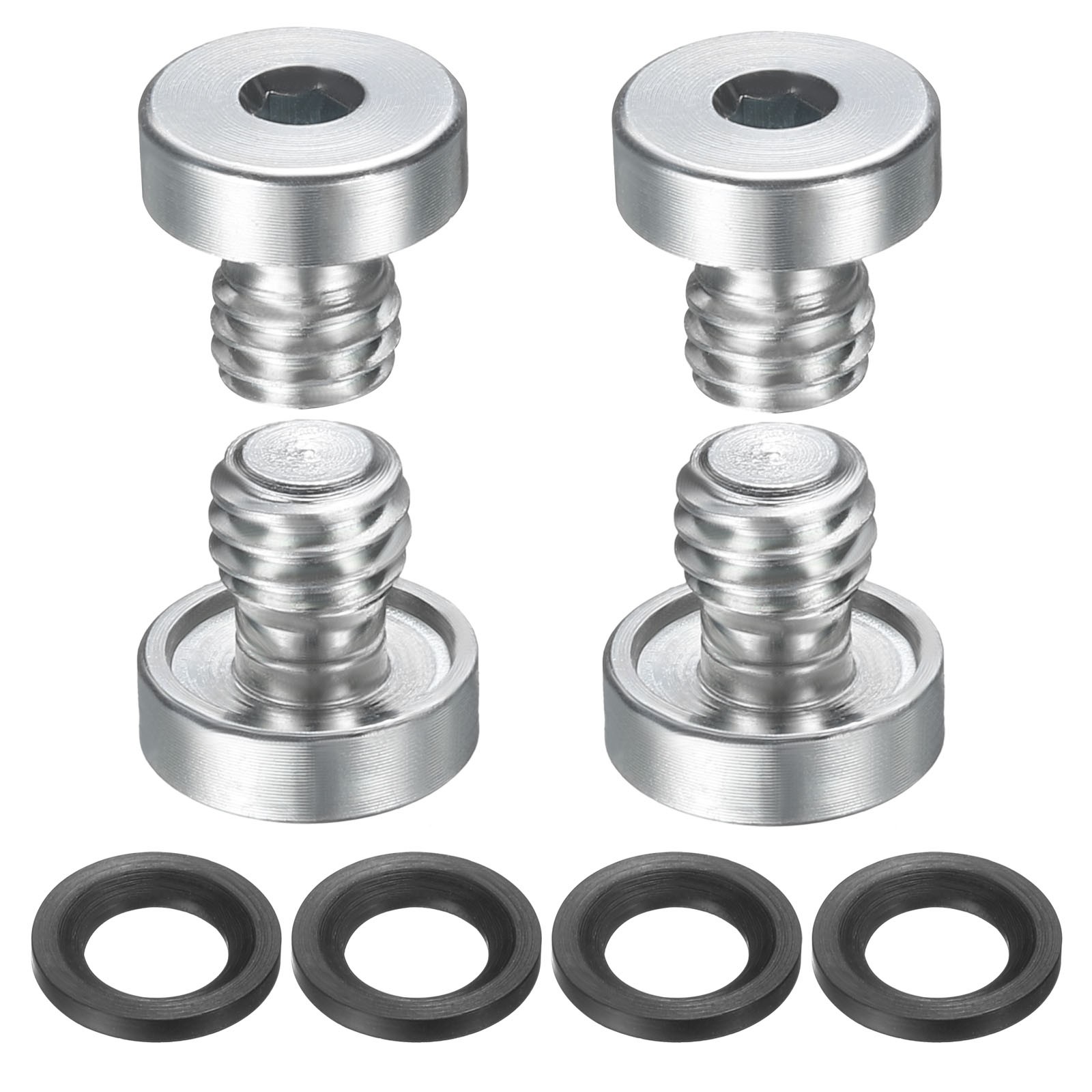 4Pcs M6x1 Carbon Steel Inner Hex Head Pipe Fitting Plug with O-Ring