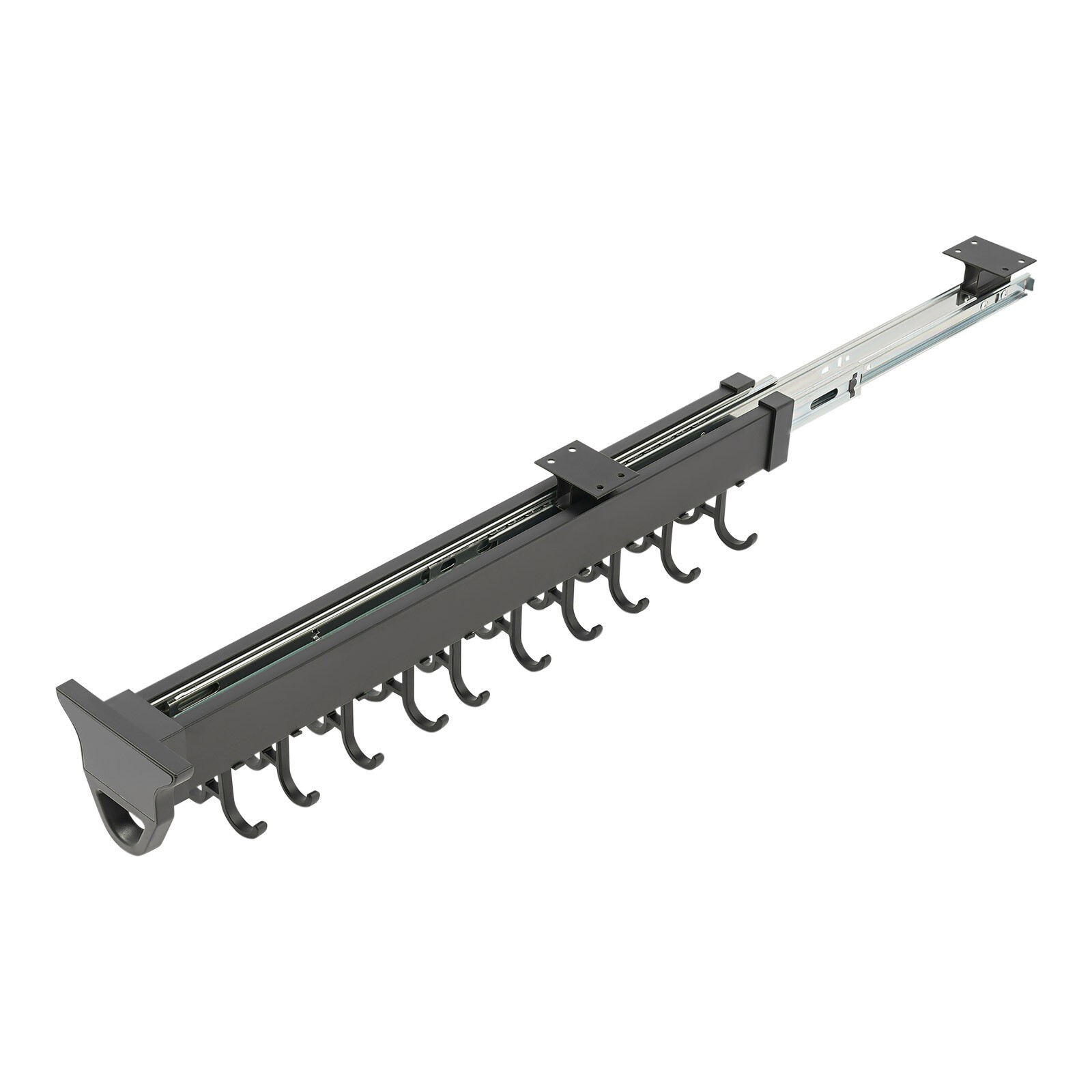 Brooms and Mops Pull Out Storage Rack, Wall Organizer with 20 Hooks for Brooms