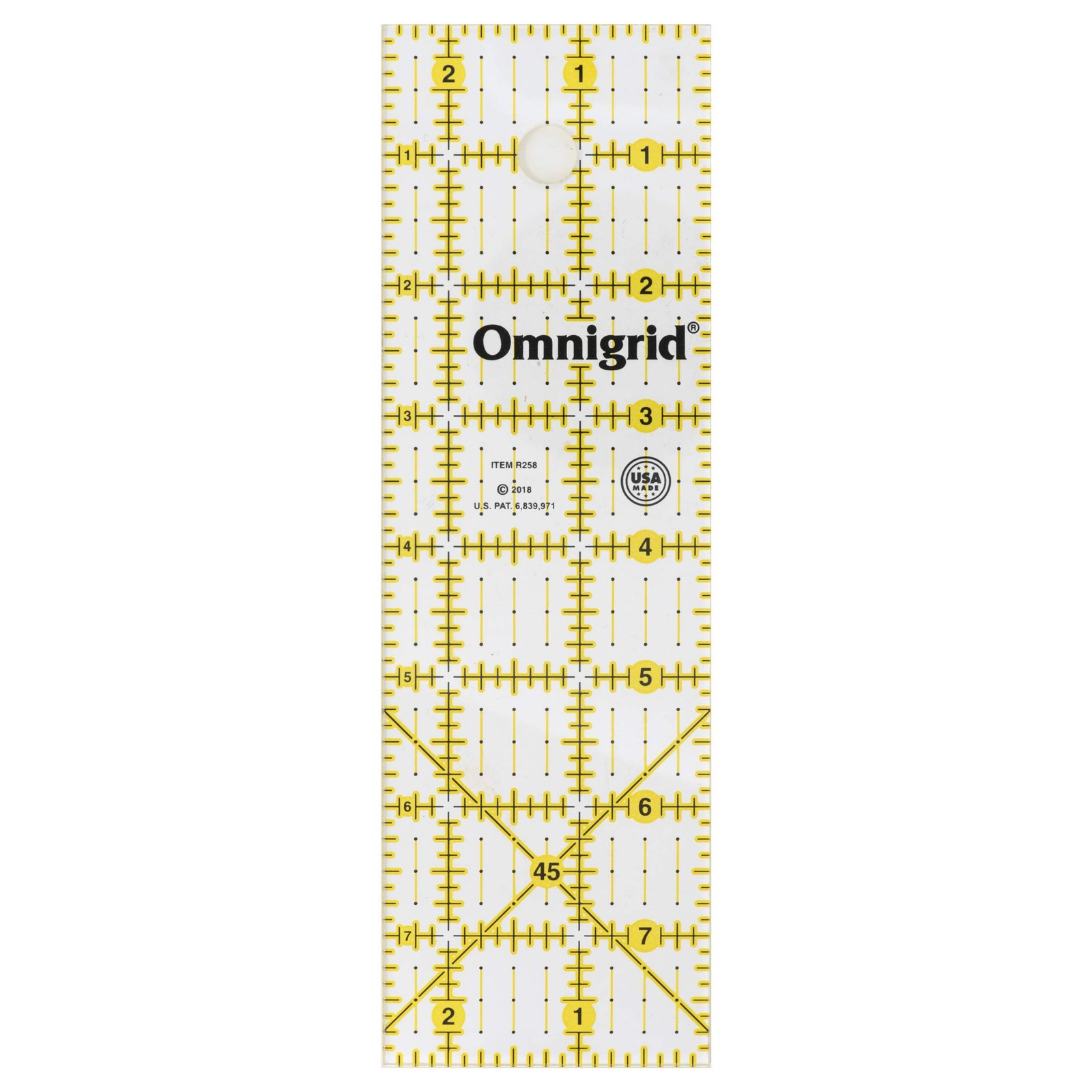 Omnigrid Ruler, 2-1/2 x 8-Inch, Clear 2.5" x 8",