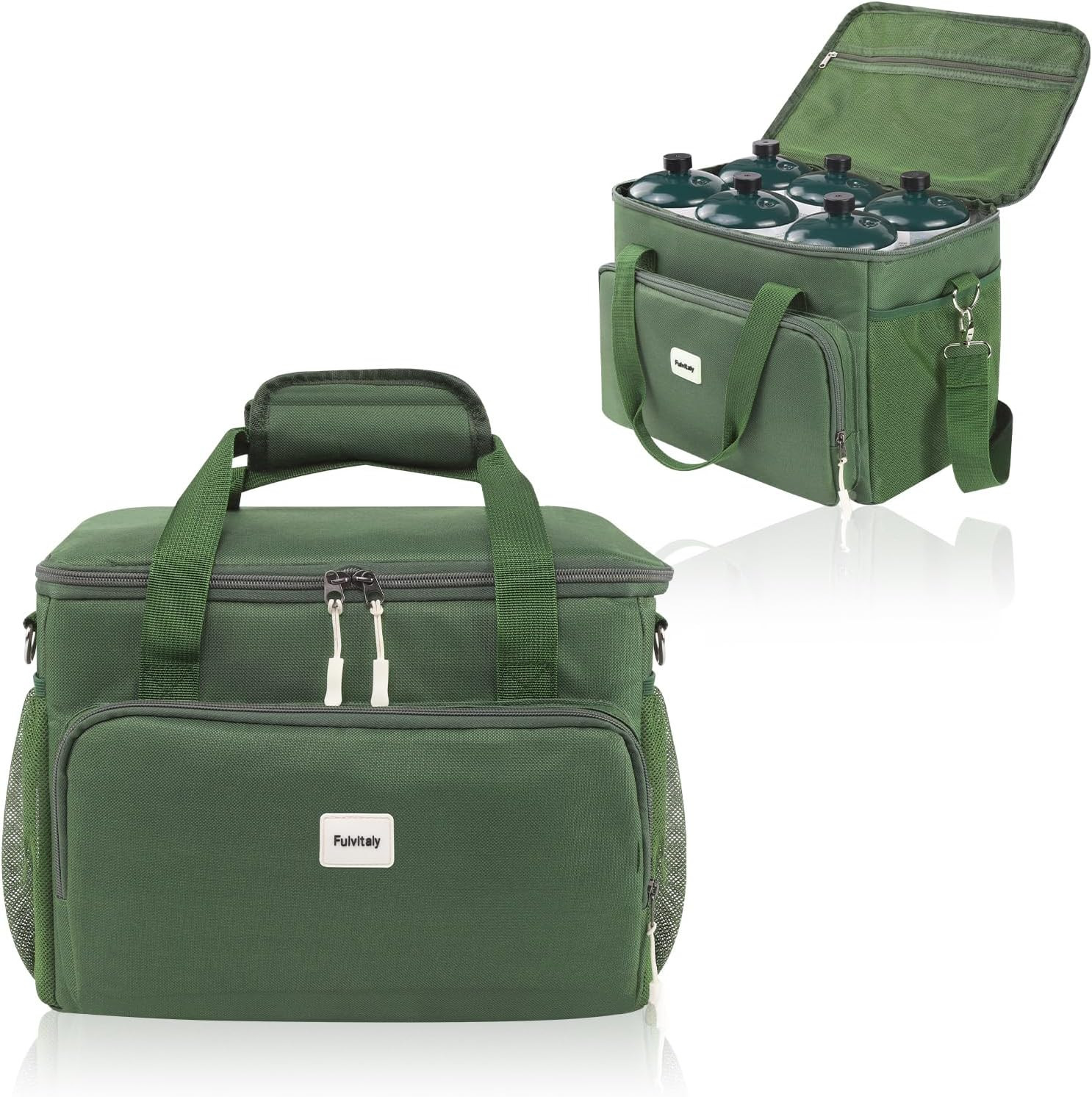 Upgraded 1LB Propane Tank Storage Bag for 6-Pack Camping Canisters, Multi-Pocket