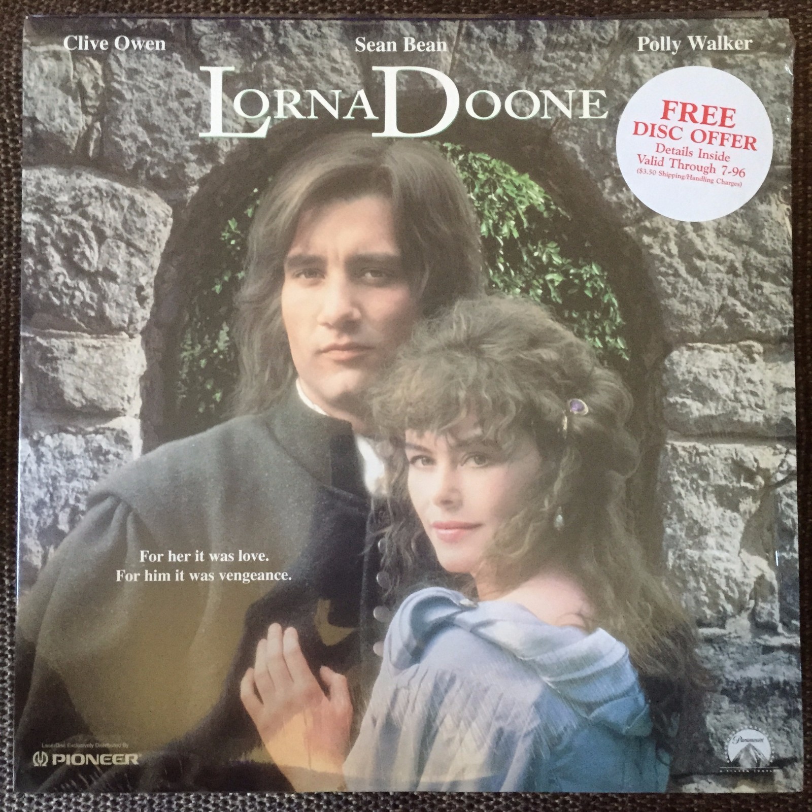 LORNA DOONE Laserdisc Clive Owen Polly Walker IN SHRINK [LV15180]