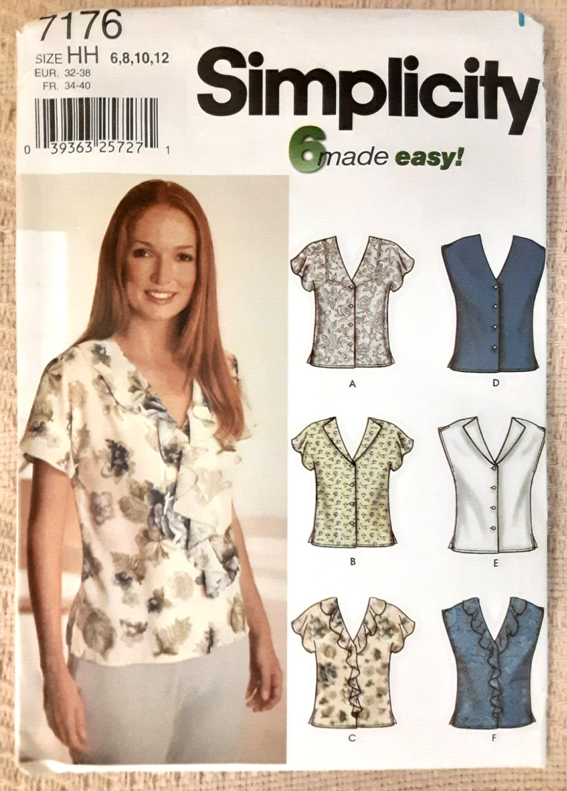 Simplicity Pattern 7176 Misses' Blouse with Neck & Sleeve Variations Project (H)