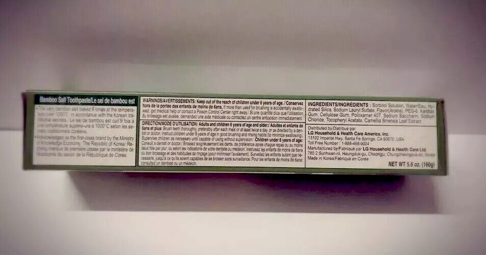 LG BAMBOO SALT TOOTHPASTE 160G 2PACKS