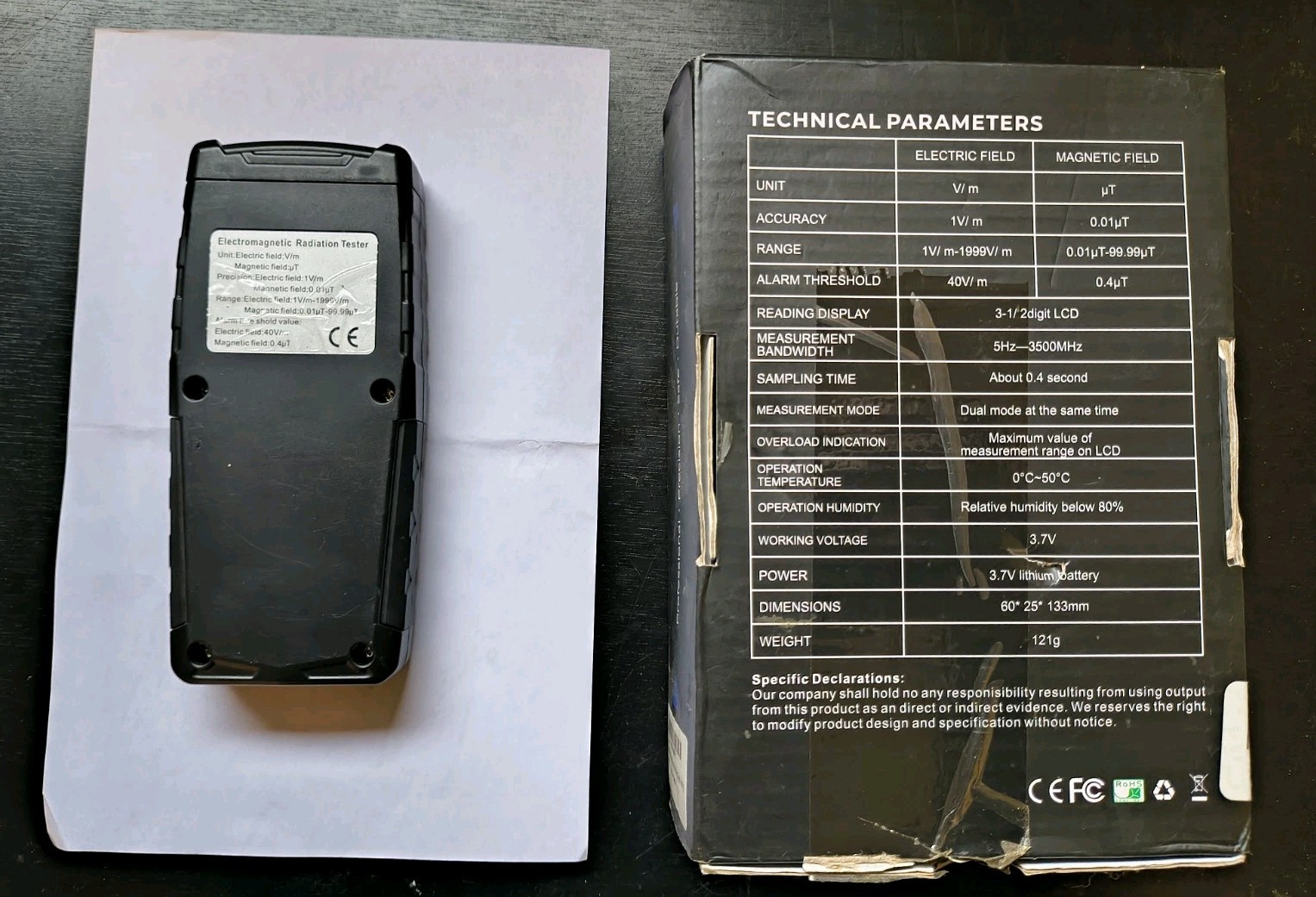 Erickhill EMF Tester Electromagnetic Radiation Tester RT-100 - Ghost Hunting