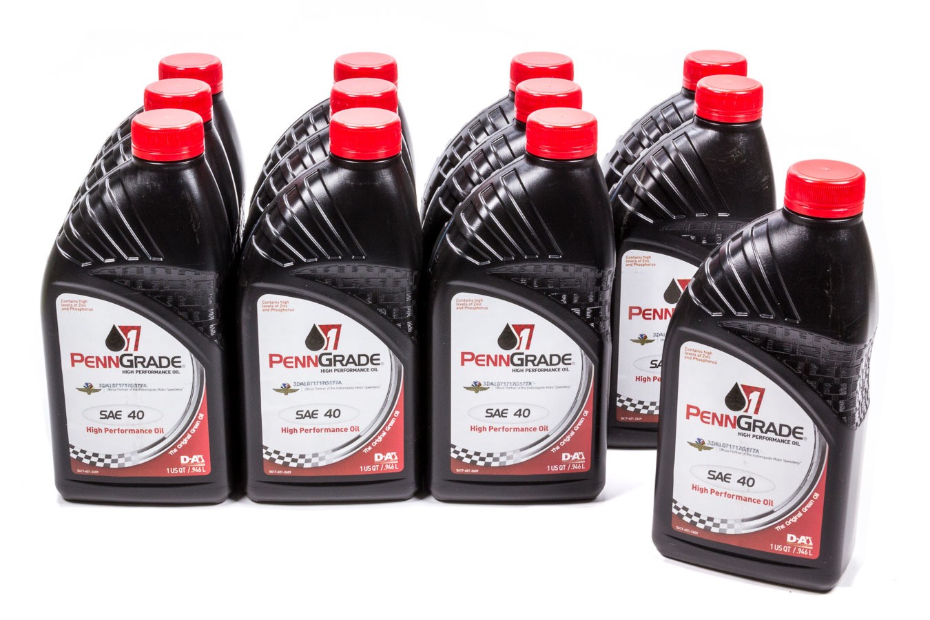 PennGrade Motor Oil - High Zinc - 40W - Conventional - 1 qt - Set of 12