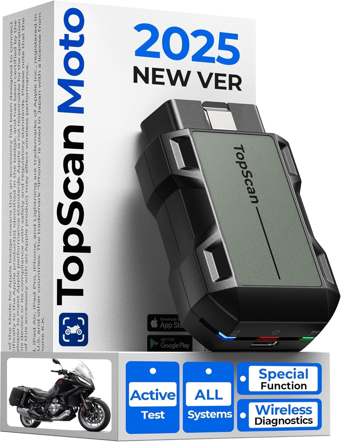 TOPDON Topscan MOTO Motorcycle Bluetooth Code Reader OBD2 Scanner Diagnostic