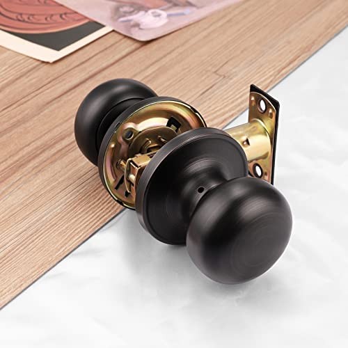 Pack Passage Door Knobs Interior Oil Rubbed Passage Door Knob(Keyless) 3