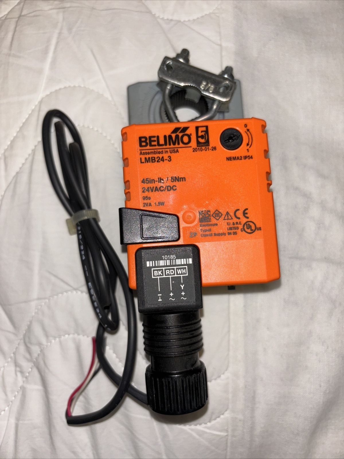 Belimo LMB24-SR.1 2-10Vdc 45in-lb Non-Spring Return Actuator - Yellow