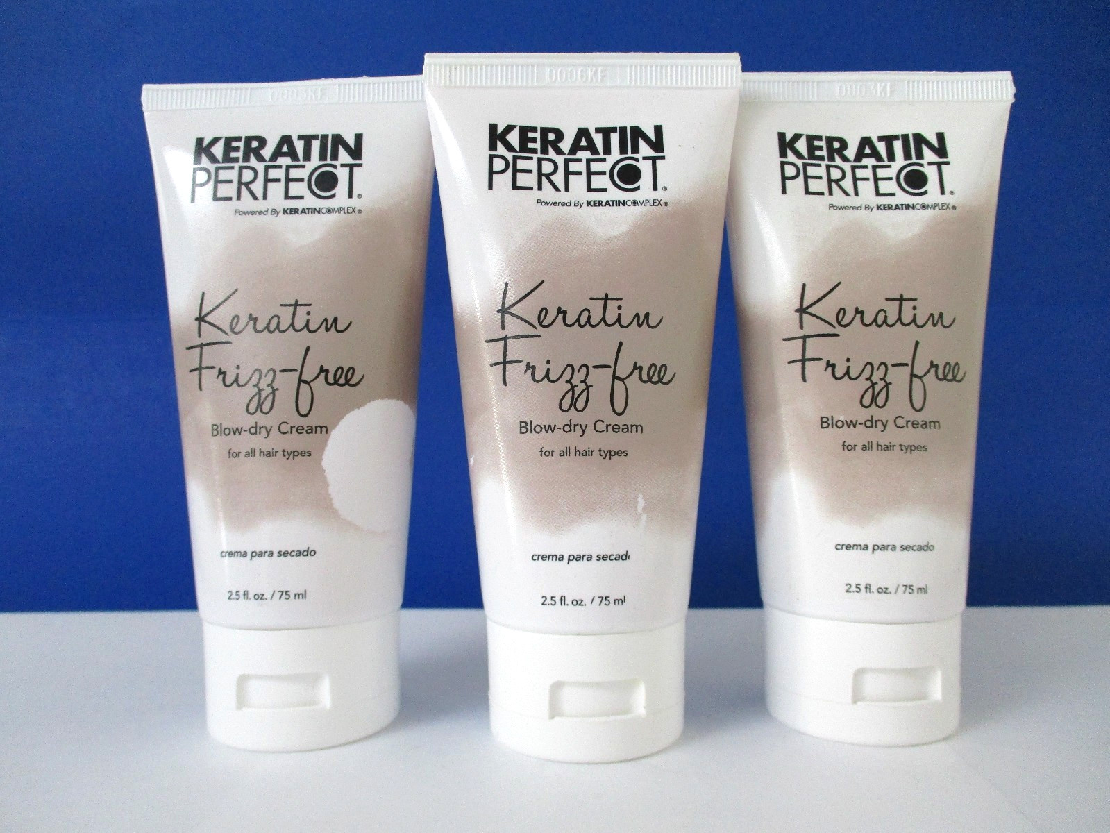 Keratin Perfect Frizz Free Blow Dry Cream 2.5 oz scuffed (Pack of 3)