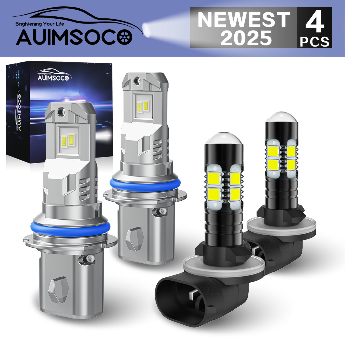 For 1999-2001 Dodge Ram 1500 2500 3500 LED Headlight Bulbs Hi-Lo Beam&Fog Light