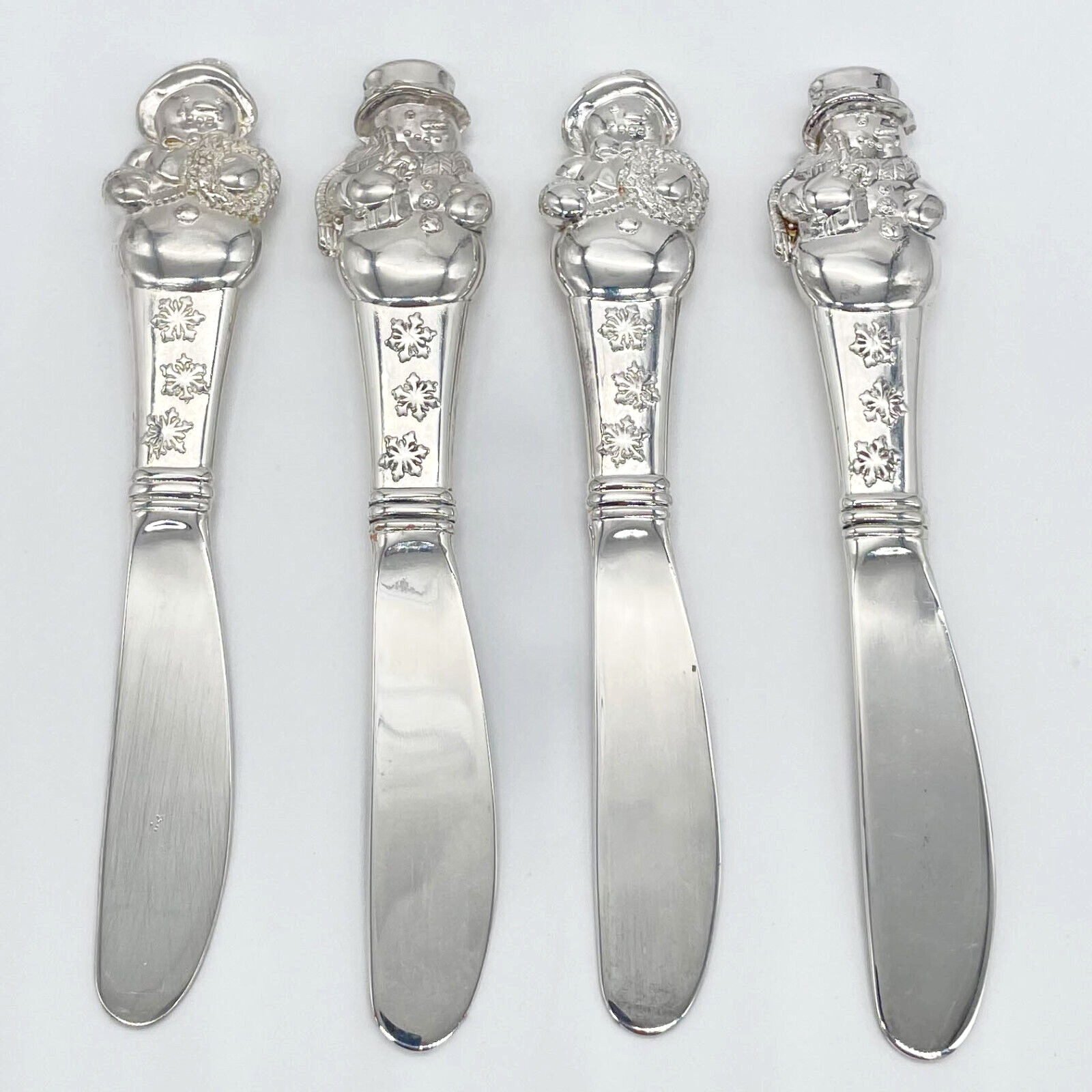 R&B Italy Christmas Spreaders Snowman Set of 4 Cheese Butter Spreader