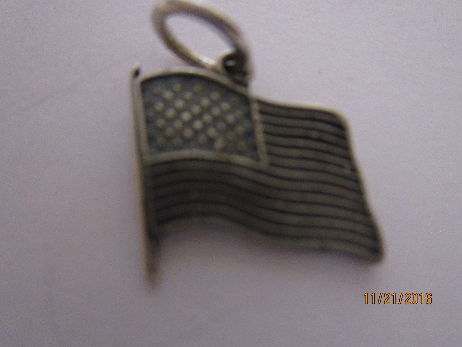 Sterling Silver Charm flag usa  Travel Souvenir 60000