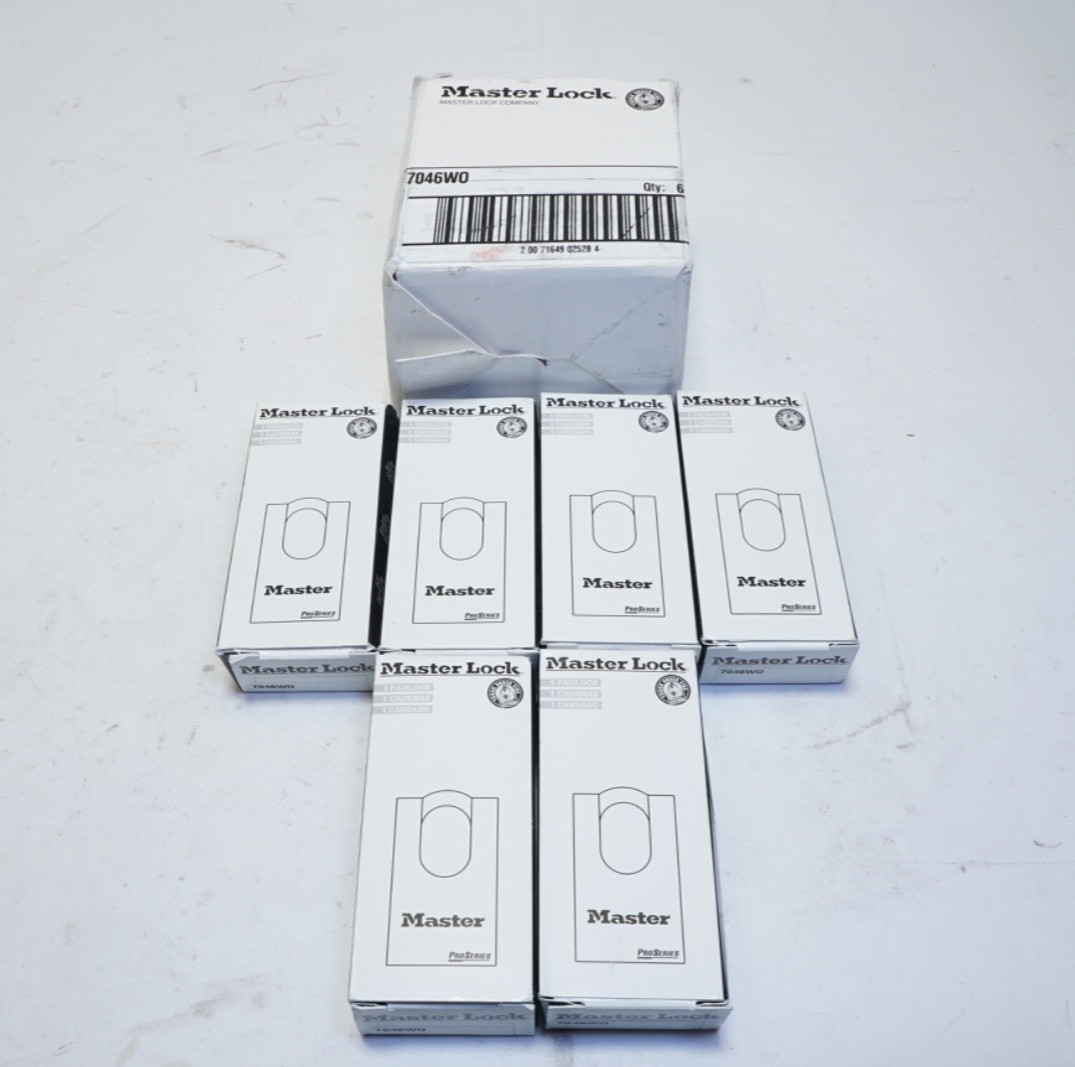 NO CORE/KEY! Lot of 6 Master Lock 7046WO 1-3/4" Steel Body, 1-3/16" Tall 5/16"