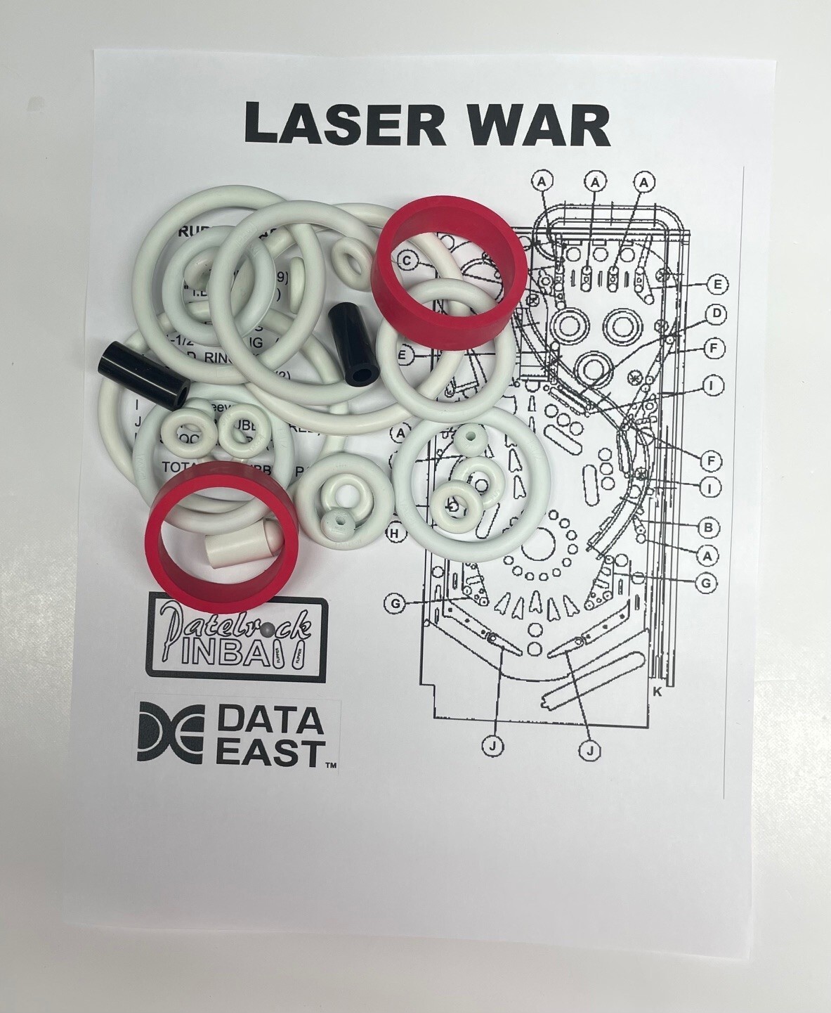 1987 Data East Laser War Pinball Machine Maintenance Tune Up Kit