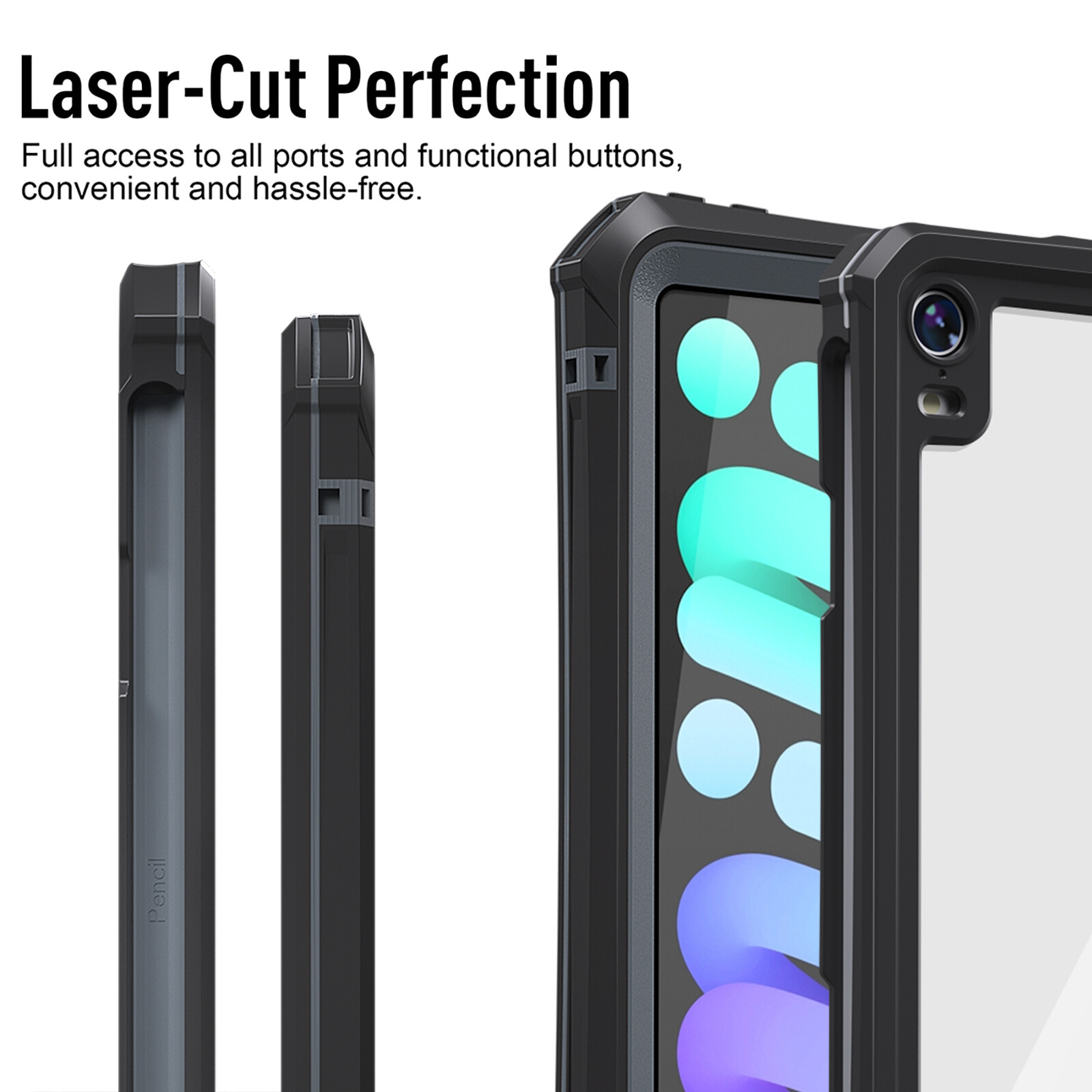 Waterproof Case For iPad Mini 6th Generation 8.3"Full Body Shockproof Pen Holder