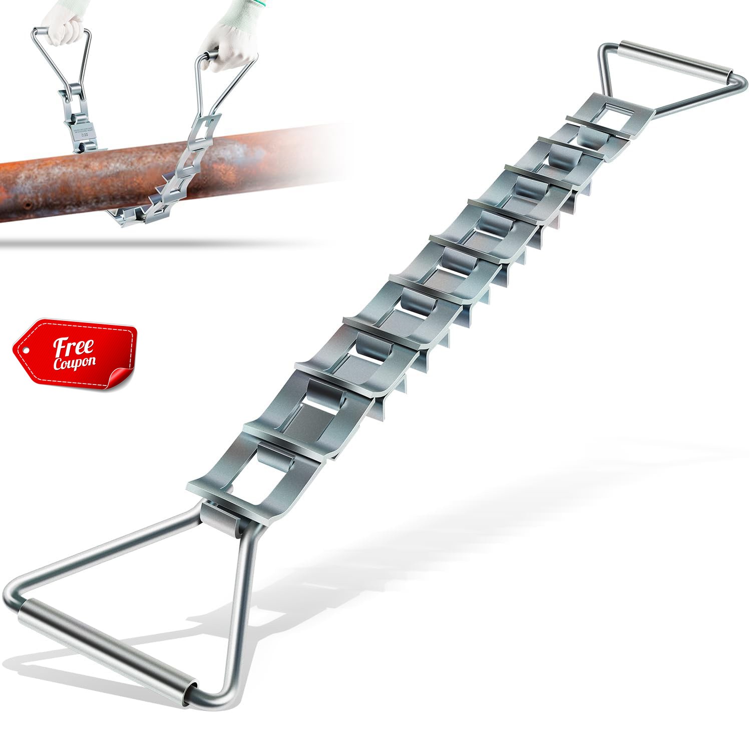 Tool DS12 Steel Pipe Descaler 33 Inch For 3"-12" Pipes Heavy Duty Descaling Tool
