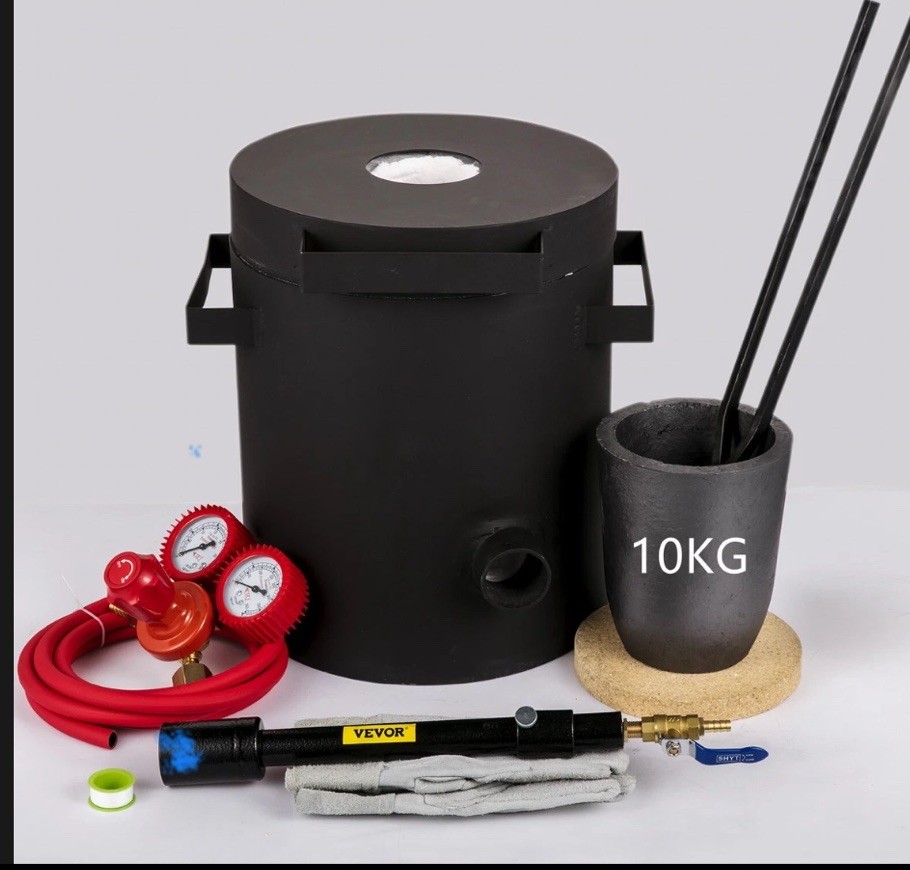 VEVOR 10KG Gas Metal Melting Furnace Propane Forge Kit ToolCrucible Gold Copper