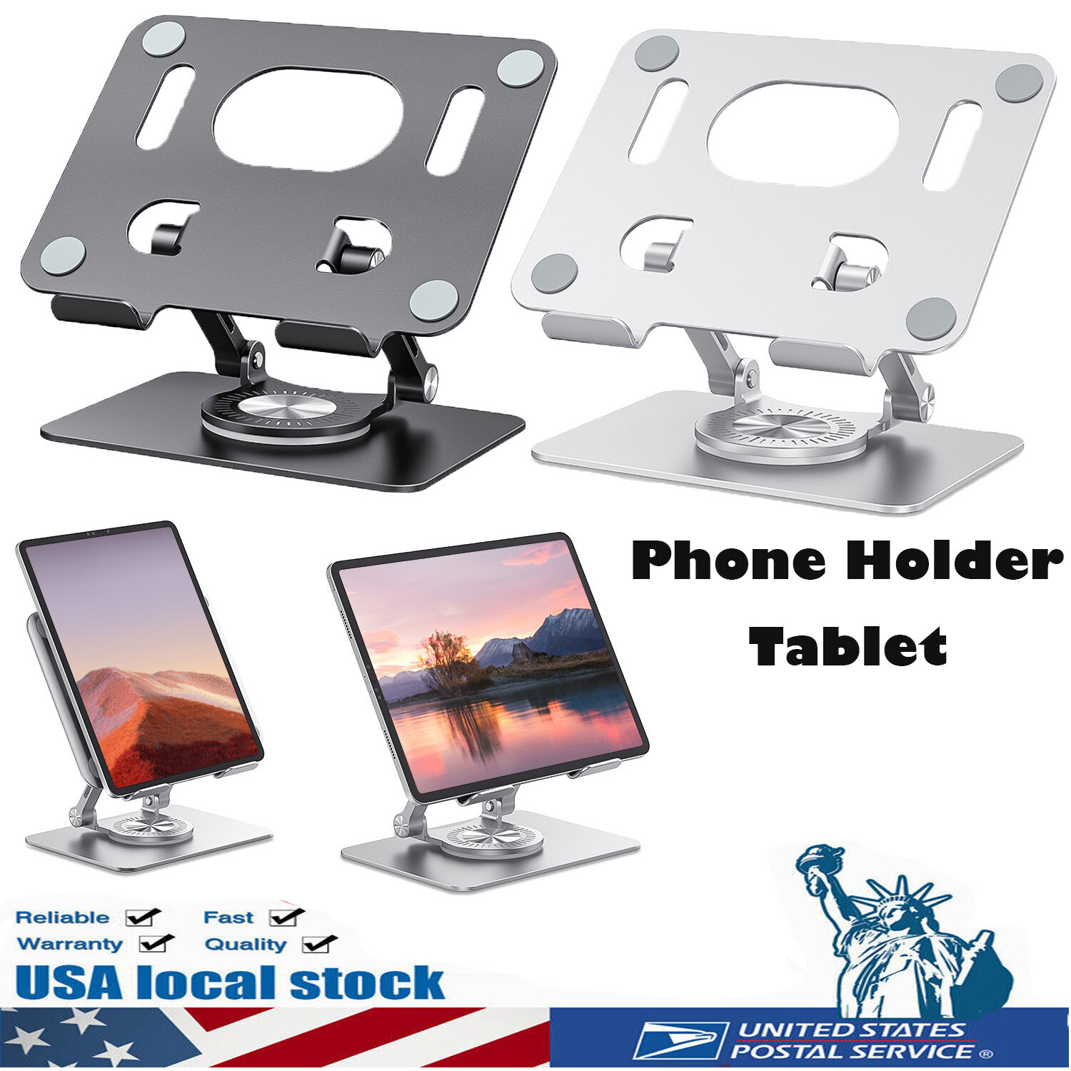 Kootion Universal adjustable 360° Metal Stand Holder For Iphone Tablet ipad USA