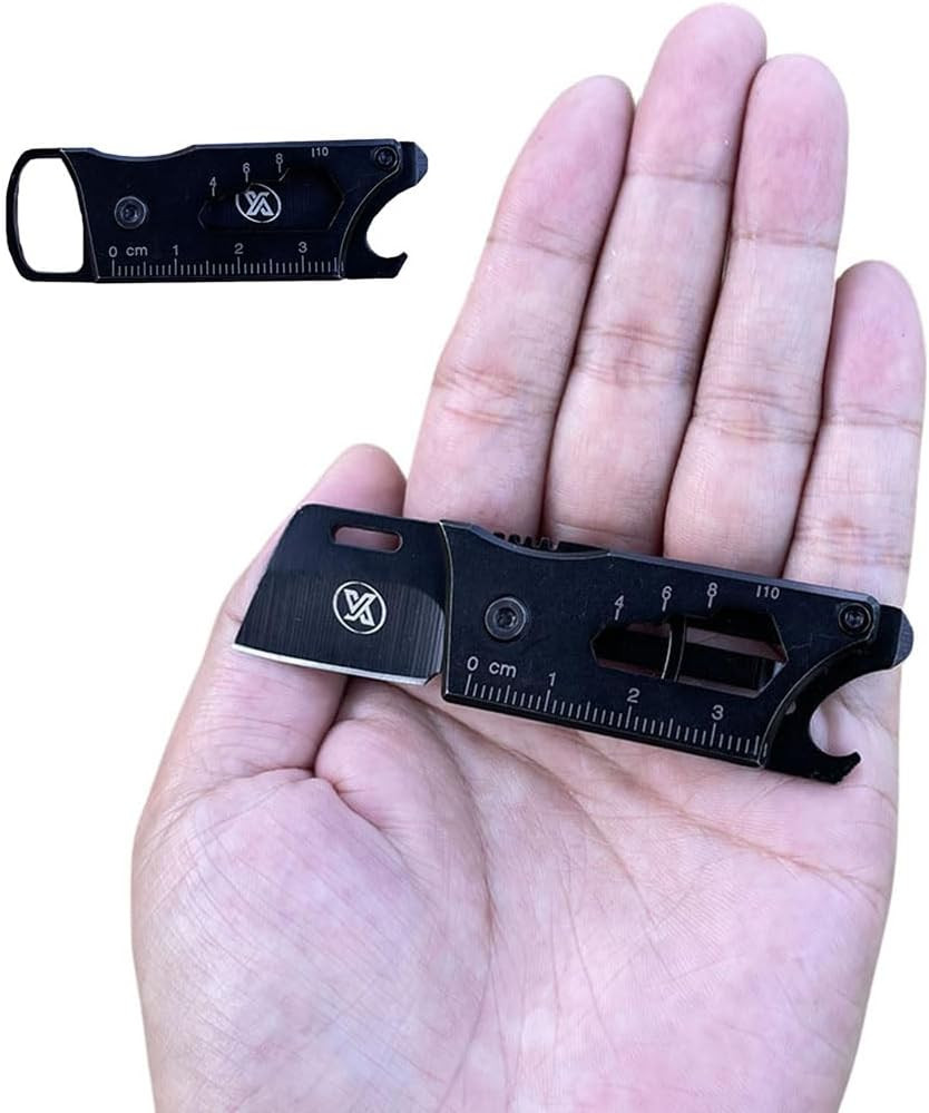 KNIFE Multi-Function Keychain Knife with Wrench,Pry Tool,Bottle Opener and Can O