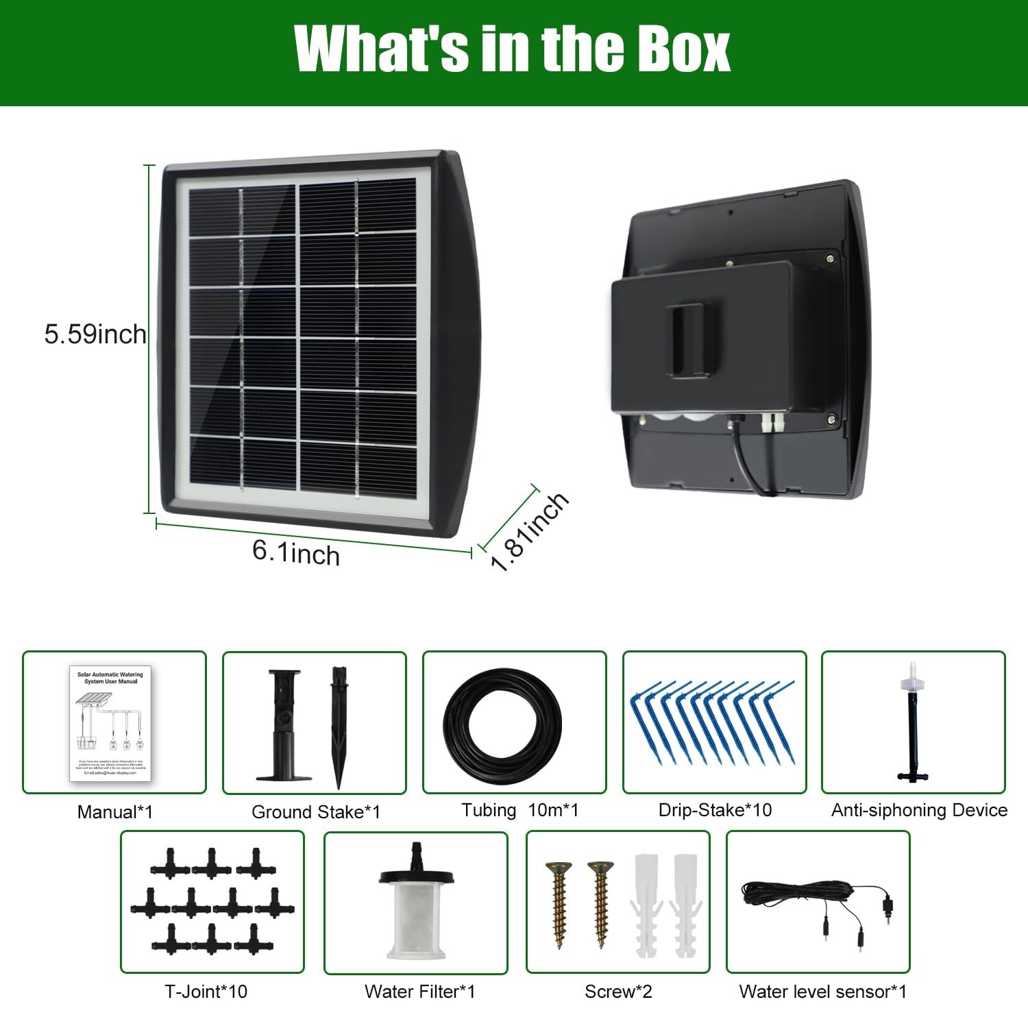 Solar Automatic Drip Irrigation Kit System, Solar Powered Auto Easy DIY Water...