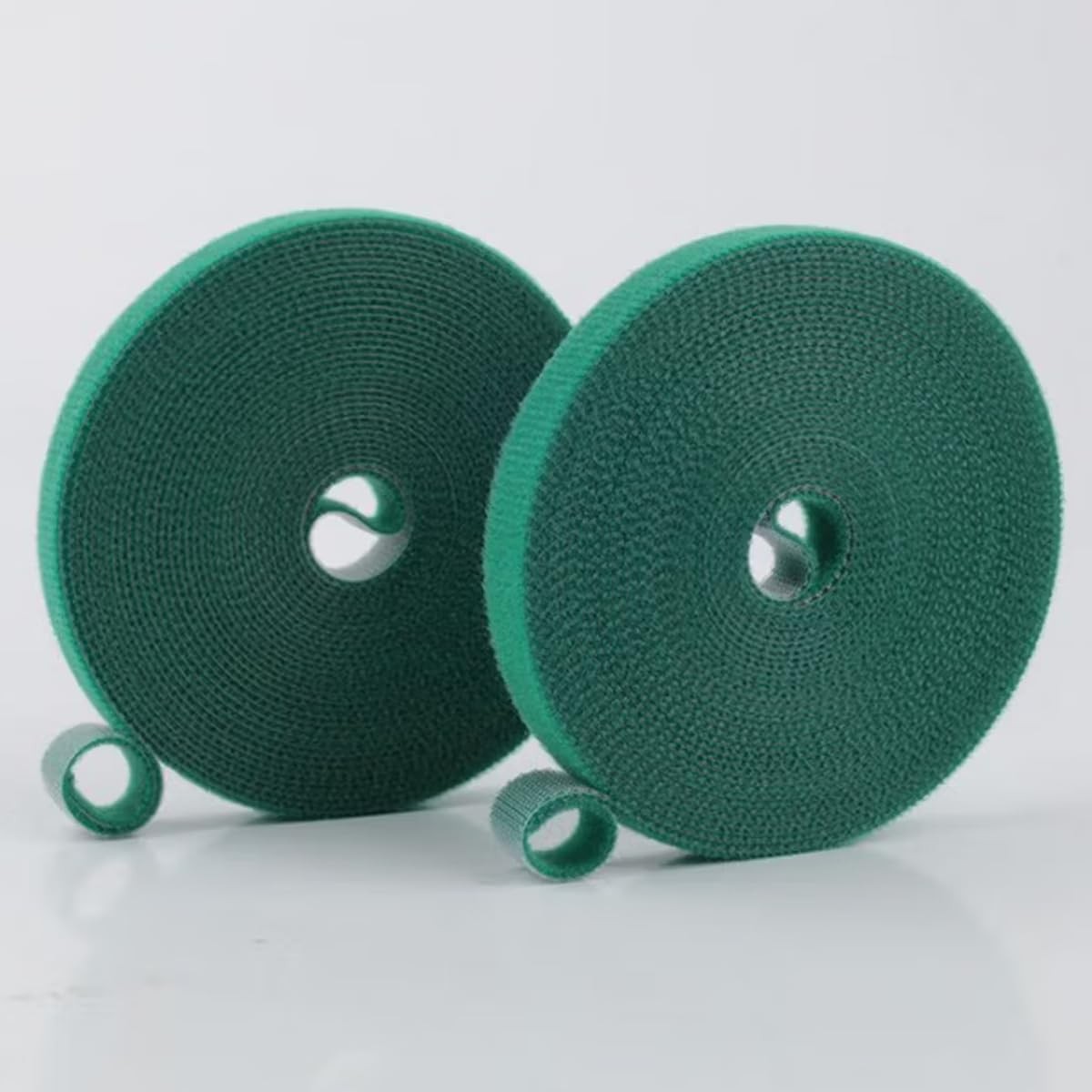 0.8 Inch Green Reusable Hook and Loop Tape 36ft Cut-to-Length Strap，Double-Si...