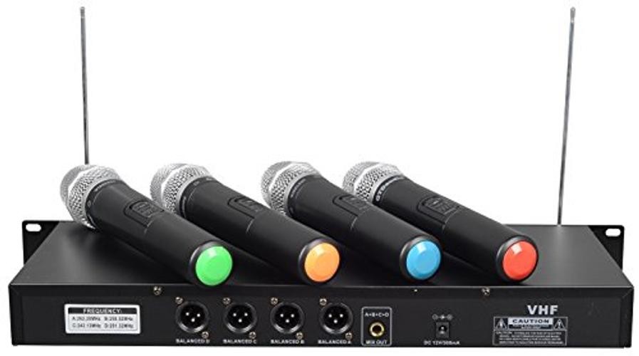 GTD Audio 4 Handheld Wireless Microphone Cordless mics System, Ideal for