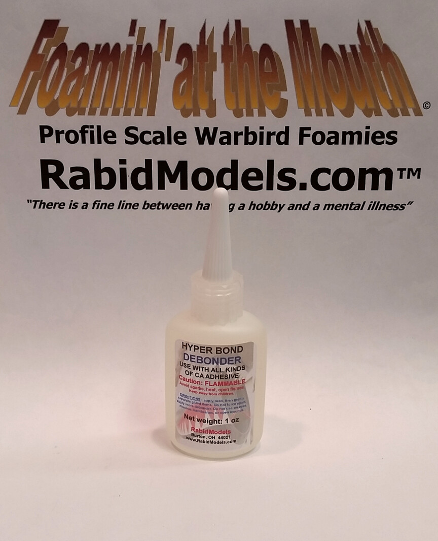 1oz DEBONDER for CA Glue - un-glue your fingers!  Removes all kinds of CA