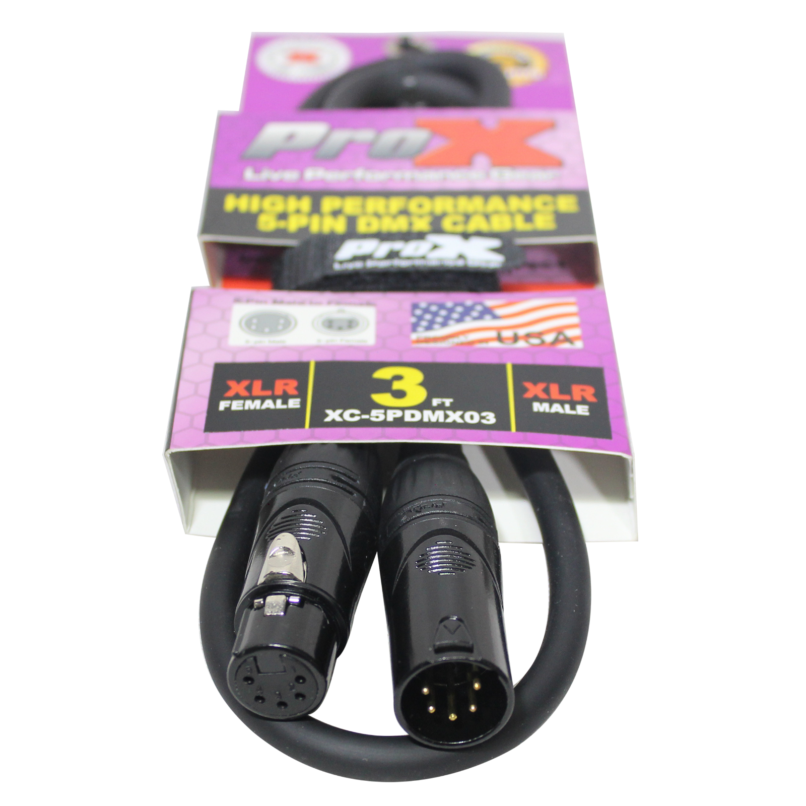 20 ProX 5 Pin High Performance Data Lighting DMX Cable 3FT