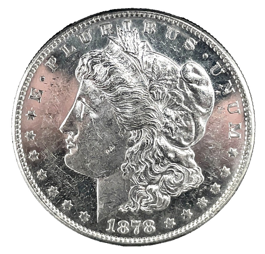 1878 S Morgan Dollar Obverse PL  Unc. Mint State 90% Silver $1 U.S Coin # 2626