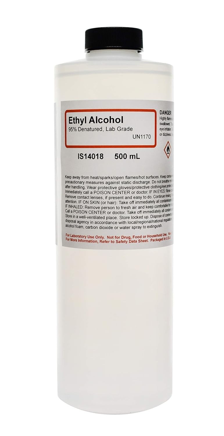 Versatile Denatured Ethanol Alcohol, 95% Purity for Lab & Educational Use
