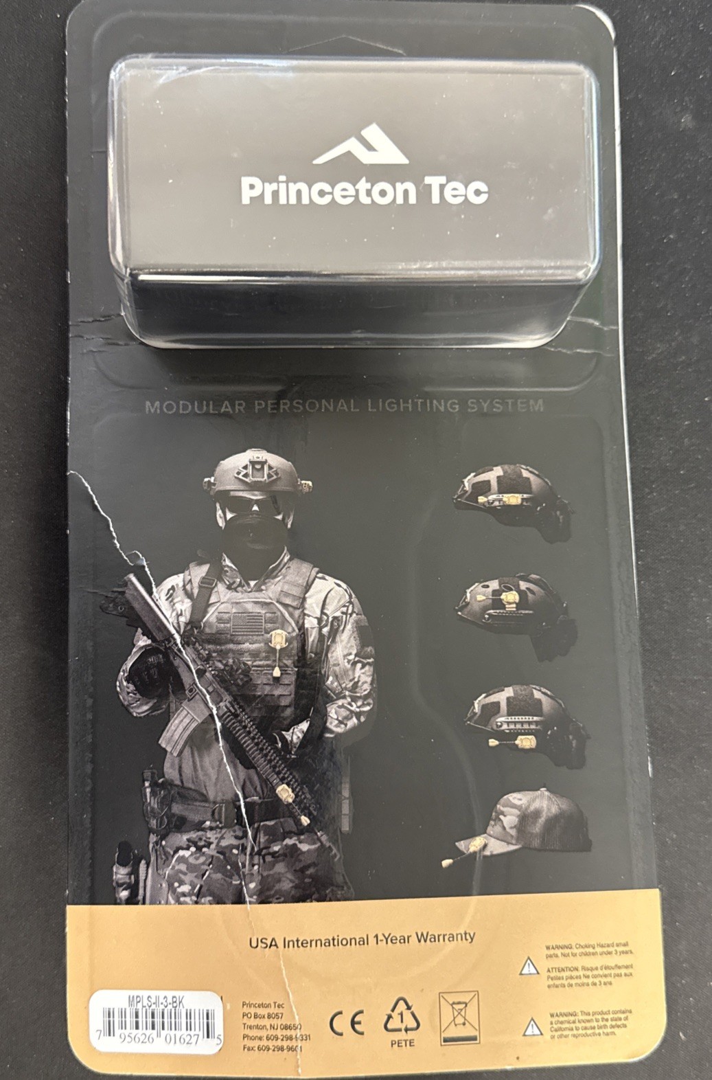 Princeton Tec Switch MPLS Black Picatinny Mount 10 Lumens Helmet Light