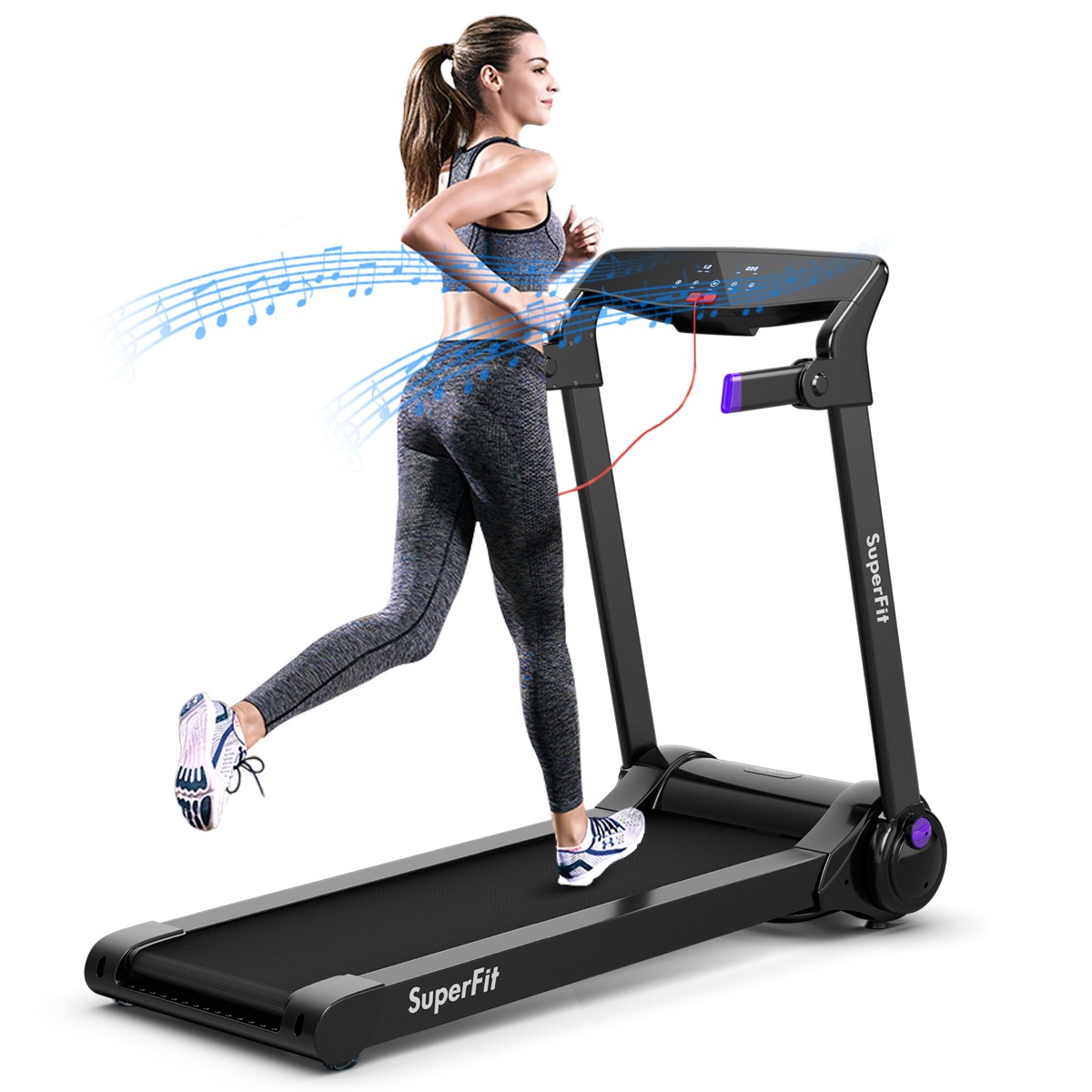 SuperFit 3HP Folding Electric Treadmill Running Machine with   Speaker