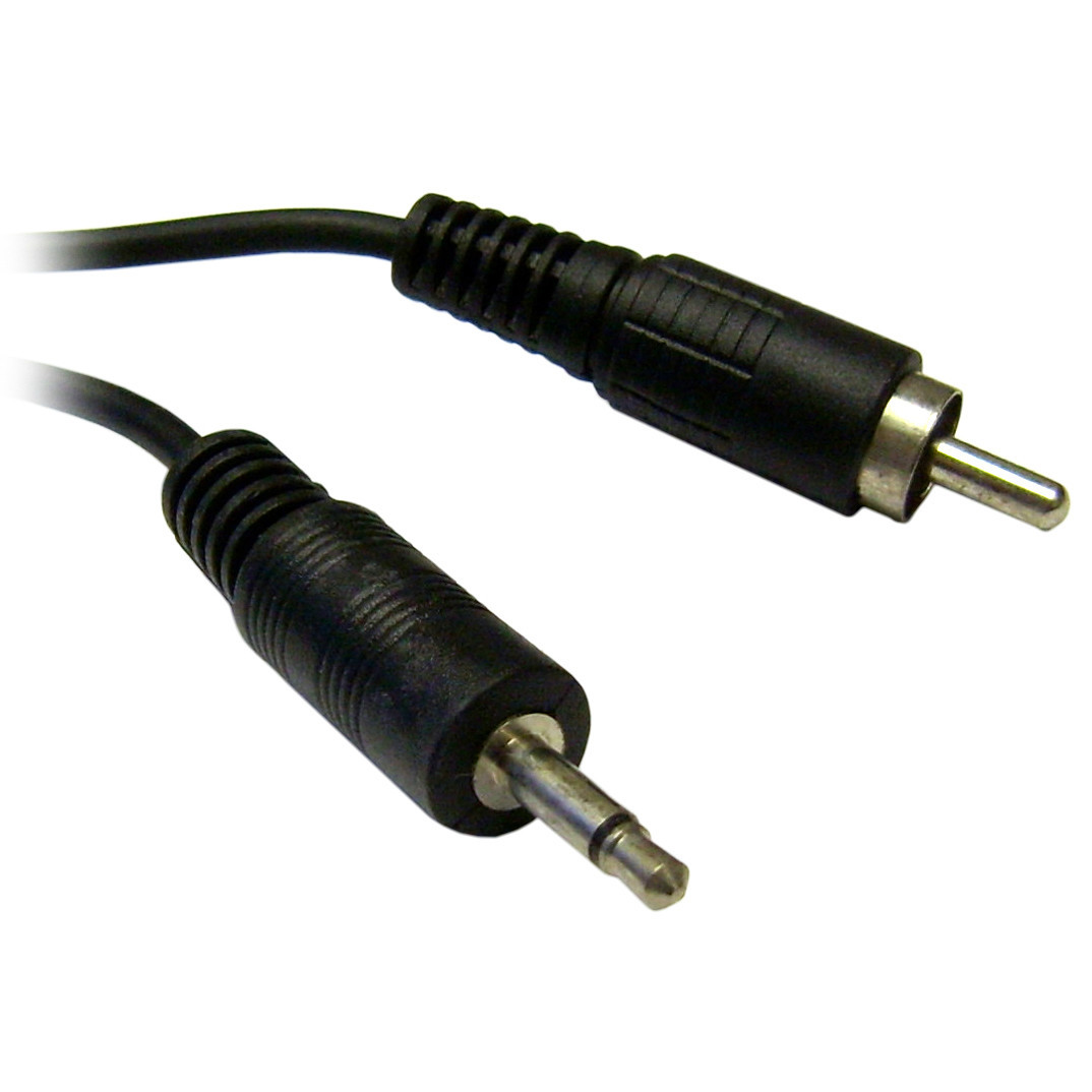 6ft RCA Male to 3.5mm Mono Male, Black, 6ft  10A1-07106