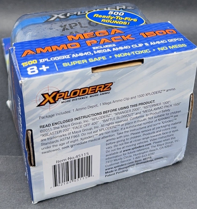 NEW Xploderz Mega Ammo Pack 1500 Refill Clip Depot H2Grow Technology SEALED BOX
