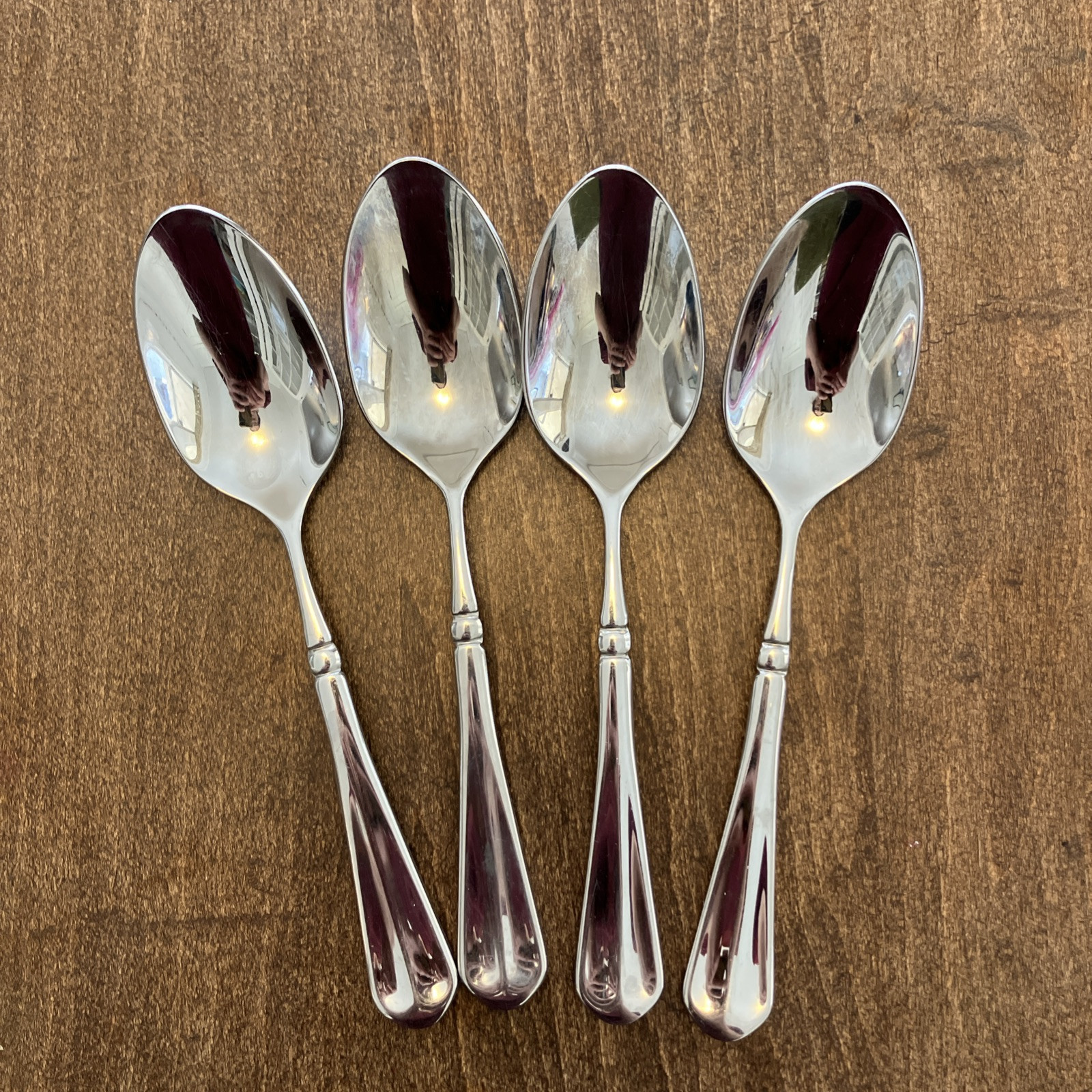 Mikasa French Countryside Stainless Set of 4 Oval Soup Spoons Flatware 7 1/4"