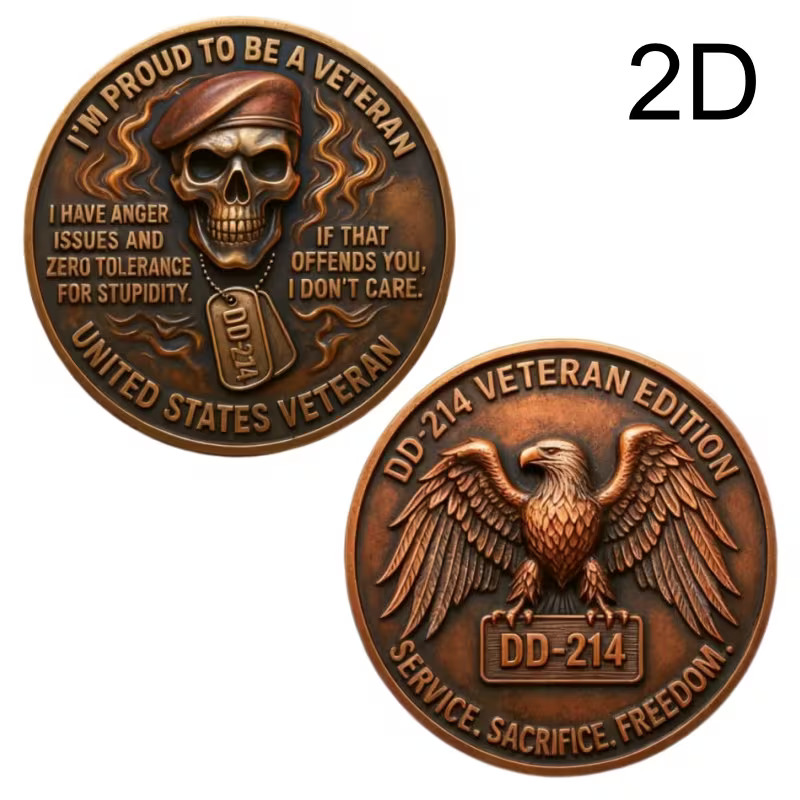 DD-214 Proud To Be A Veteran Challenge Coin Veteran Edition Collectable 1-pc