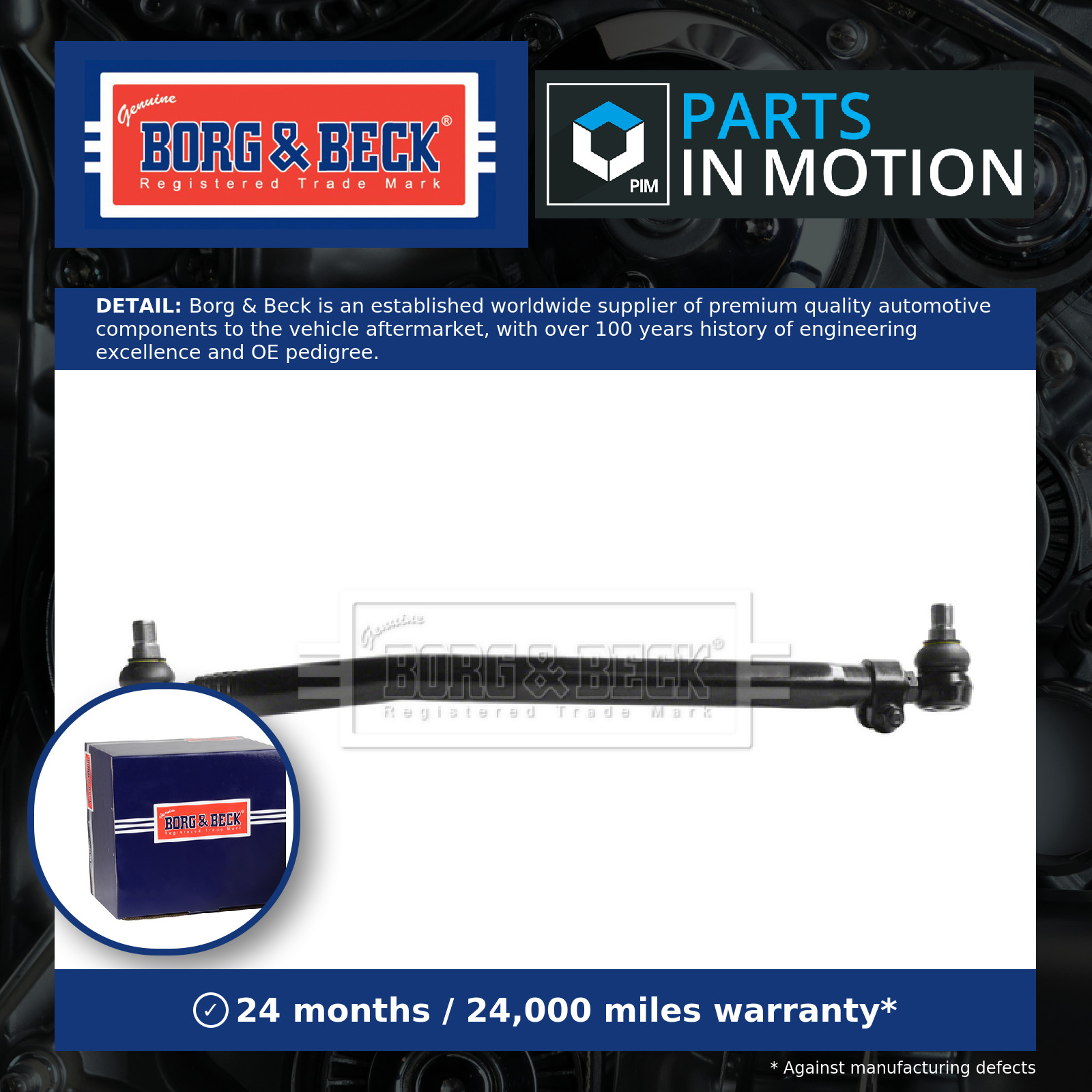 CV Centre Rod Assembly BTR32941 Borg & Beck 1696072 Genuine Quality Guaranteed
