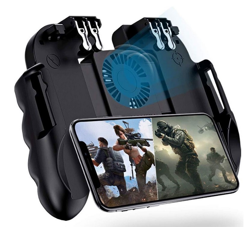 Premium Real Cooling Gamepad with Fan 4 Trigger 6 Finger Operation for CellPhone