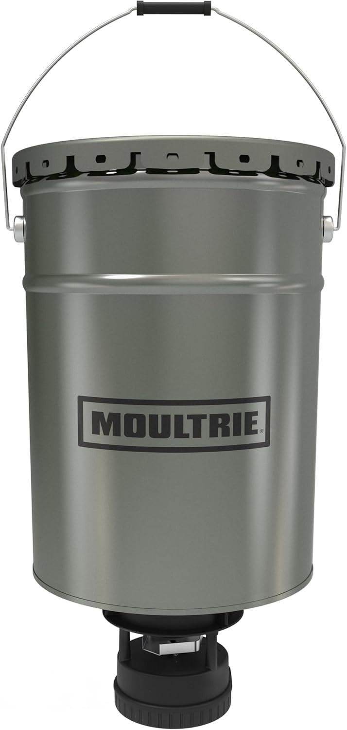 Durable 40 lb Metal Hopper Deer Feeder - Bluetooth Control & Weatherproof Design